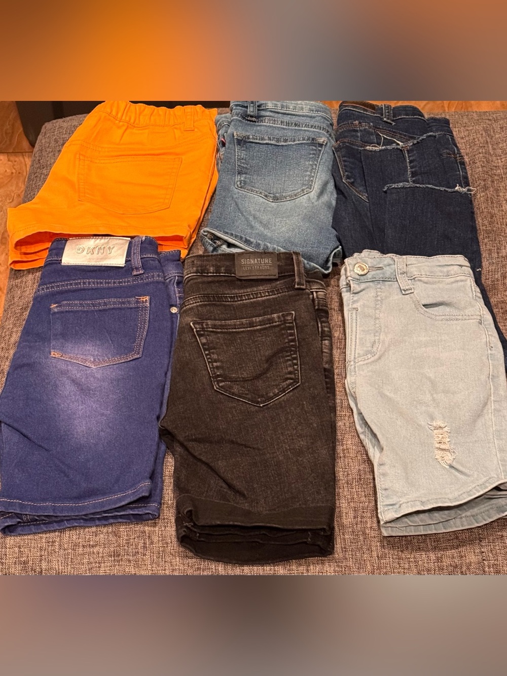 Girls size 7/8 Shorts and Jeans Bundle 6 pieces - DKNY, Levi,Vigoss and more